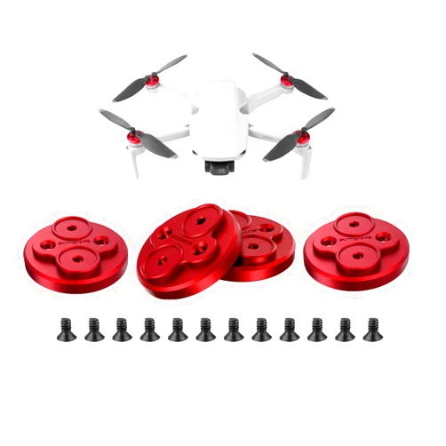 Ngaantyun Darkhorse Upgraded Aluminum Motor Cover Cap 4 Pieces for DJI Mavic Mini Drone Accessory - Dustproof,Waterproof,Scratchproof Protection Mounts - Red