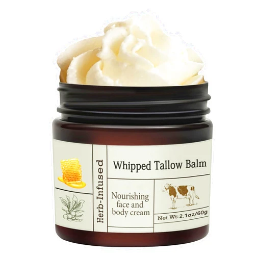 BAISEN DIARY Beef Tallow For Skin, Beef Tallow and Honey Balm Face Moisturizer, Organic Grass Fed Tallow Deeply Nourishing for Face & Body - Whipped Beef Tallow Skin Balm, Moisturizing Skin Care Cream for Dry Skin