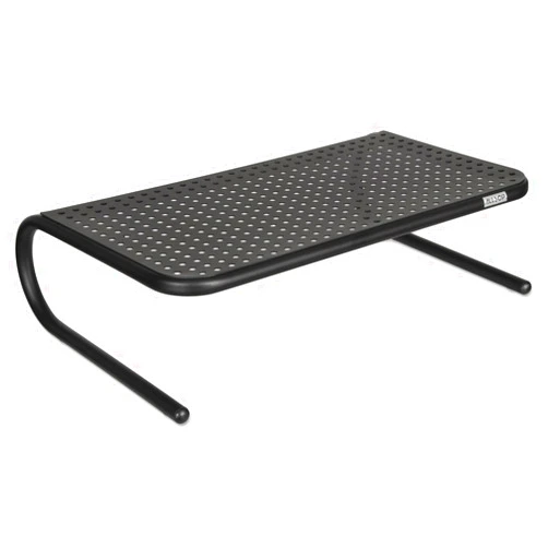 Allsop Large Metal Art Monitor Stand, 18-Inch wide platform holds 50 lbs with keyboard storage space - Black (30336)