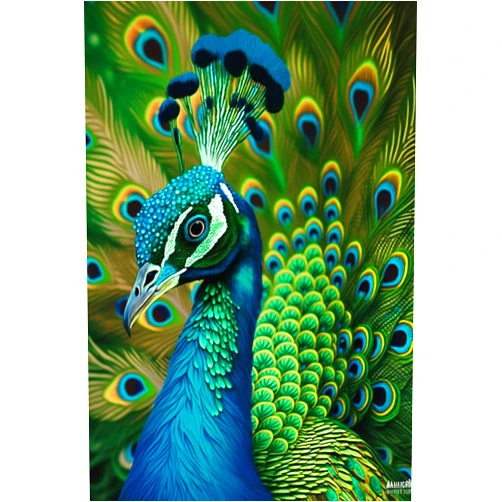 Generic Green Peacock Wooden Jigsaw Puzzle Challenging Educational Fun Family Games Toys Gifts for Home Decor Family Activities 500 Pieces
