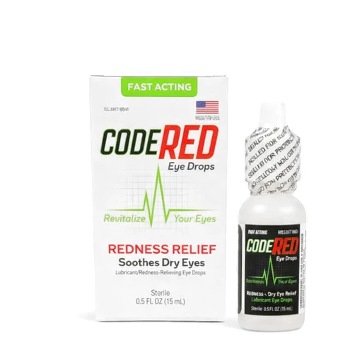 Code Red Eye Drops for Red Eyes with Soothing Redness Relief and Cool Dry Eye Relief - Revitalize Your Eyes with Lubricating Dry Eye Drops - Relieve Redness Eye Drops