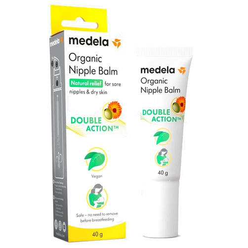 Medela Organic Nipple Cream & Pumping Lubricant, Soothes & Nourishes for Breastfeeding, Made with Natural Ingredients, Provides Fast Relief for Sore Nipples, Postpartum Essential, 1.34 fl oz