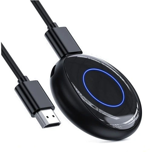 Shlisum Wireless HDMI Display Dongle Adapter, One-Click Streaming Video/Audio/File from Smartphones and Laptops to HDTVs, Monitors, and Projectors, Supporting Airplay, DLNA and Miracast
