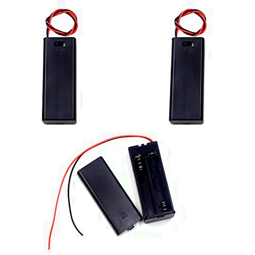 LampVPath (Pack of 3 2 AAA Battery Holder with Switch, 2 x 1.5V AAA Battery Holder Case with Wire Leads and ON/Off Switch and Cover