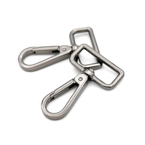 CRAFTMEMORE 2pcs 2 Inches Push Gate Snap Hooks Metal Swivel Lobster Claw Clasp Purse Hardware SC21 (Gunmetal)