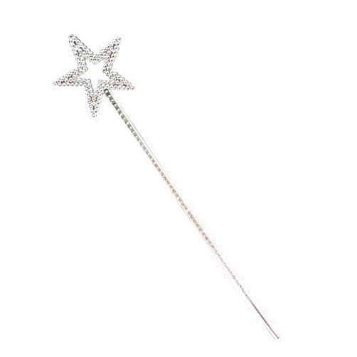 MYUBWTF Silver 13 Inches Star Wand Elf baton, Angel Star Magic Wand, Silver Fairy Princess Plating, Silver Stars Stick
