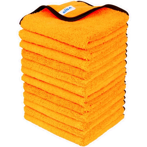 MR.SIGA Professional Premium Microfiber Towels for Cars, Dual-sided Car Washing and Detailing Towels, Gold, 15.7 x 23.6 inch, 12 Pack