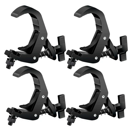 Czgor 1.65-2.36 Inch Truss Clamp Black 4 Pack, Czgor Heavy Duty 220lb Stage Light Clamp Aluminum lighting C-Clamp Fit OD 42-60mm of Pipes, DJ Light Clamps for Par Light Moving Head Stage Stage lighting