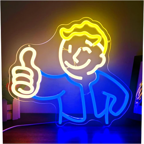 DiemYun Vault Boy Neon Signs for Wall Decor Game Neon Light Sign Game Boy LED Signs for Game Room Mave Cave Bedroom Light Up Signs Neon Wall Art Decor Gifts