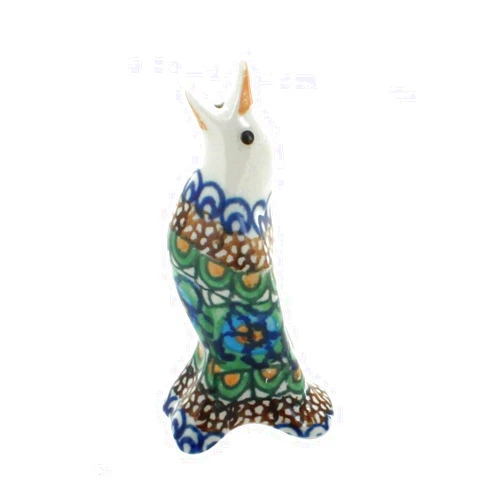 Ceramika Artystyczna Blue Rose Polish Pottery Mardi Gras Pie Bird