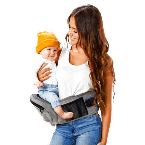 Tushbaby - Safety-Certified Hip Seat Baby Carrier - Mom’s Choice Award Winner, Seen on Shark Tank, Ergonomic Carrier & Extenders for Newborns & Toddlers (Carrier, Grey)