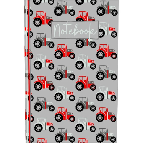Designs of Note Tractor Notebook: Cute Tractor Lined Journal, The Perfect Novelty Tractor Gift for a Tractor Enthusiast, Farmer, Someone who Loves Tractors, Agriculture or Farming Machinery - Red/Grey