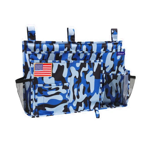Surblue Bedside Caddy Hanging Bed Organizer Storage Bag Pocket for Bunk and Hospital Beds, College Dorm Rooms Baby Bed Rails, Camp 8 Pockets, (Large, Ocean)