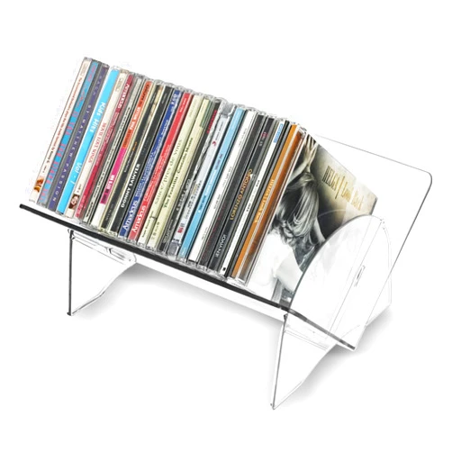 CollectHall 2 Pack CD Holder, Clear Plastic CD Organizer, DVD Holder CD Storage Shelf, Hold Up to 48 CDs