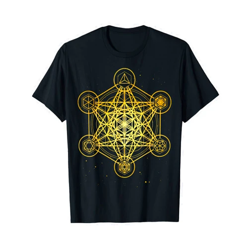 FramePace Metatron's Cube Sacred Geometry Platonic Solids Esoteric T-Shirt