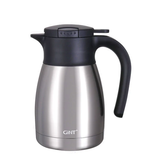 GiNT 34Oz Thermal Coffee Carafe, Insulated Stainless Steel Coffee Carafes for Keeping Hot/Double Walled Vacuum Coffee Carafe (Silver, 1L)