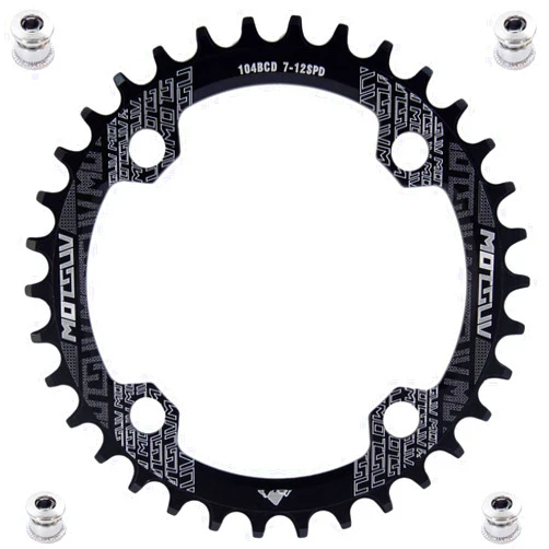 YBEKI 30T 32T 34T 36T 38T 40T 42T 44T 46T 48T 50T 52T Chainring 104BCD Round Oval Narrow Wide Single Bike Chainring for 8 9 10 11 Speed Mountain Bike Road Bike MTB BMX