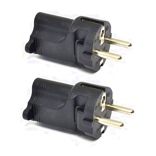Ceptics Schuko Germany, France CEE7/7 Travel Power Plug Adapter Accepts NEMA 5-15R - ETL Certified - Industrial Grade (IG-9-2PK)