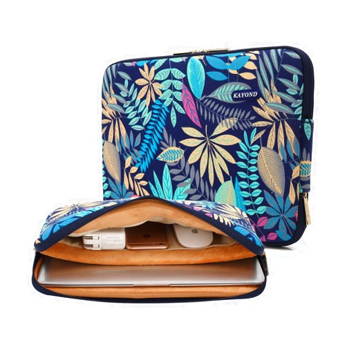 Kayond canvas Water-resistant for 13-13.3 Inch Laptop Sleeve Case Bag (13-13.3 Inches, Forest series Bule)