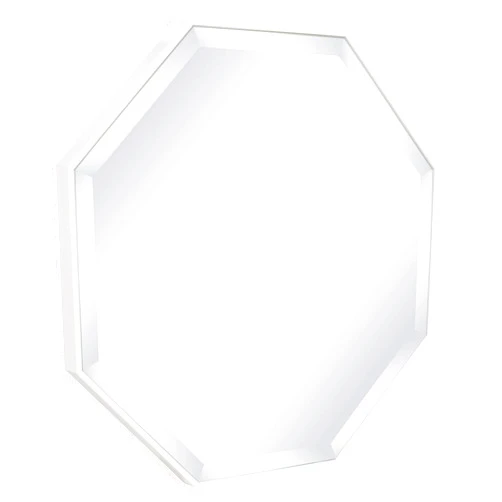 Kate and Laurel Rhodes Modern Octagon Wall Mirror, White 25x25 Inches