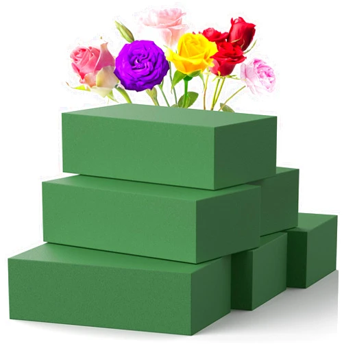 AYNAUHX Upgraded 6 Pack Floral Flower Foam Blocks, Green Plant Foam for Flower Arrangements, Wet & Dry Florist Foam Styrofoam for Fresh and Artificial Flowers (5.5