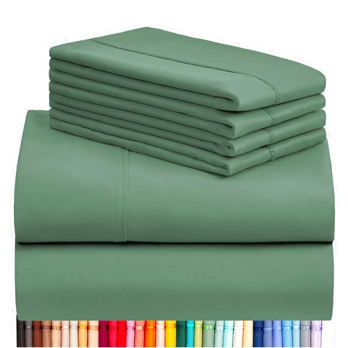 LuxClub 6 PC King Sheet Set, Breathable Luxury Bed Sheets, Deep Pockets 18