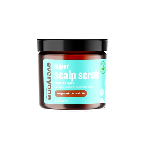 Everyone for every body Everyone Hair Care Super Scalp Scrub - Peppermint & Tea Tree, 8 fl oz Bottle, Scalp Exfoliator, Gentle Hair Scrub Removes Dirt & Sweat Build Up, Sulfate Free & Paraben Free