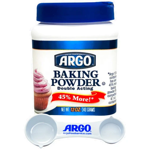 ARGO Measuring Spoon & Argo Double Acting Baking Powder, 12 Ounce Resealable Plastic Container