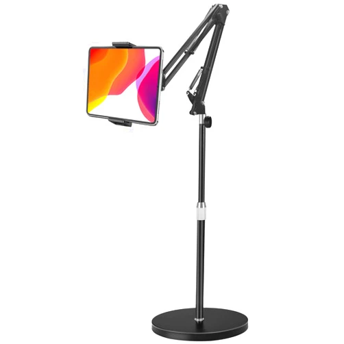 Awlbstruse Tablet Floor Stand, Overhead Bed Phone Stand Angle/Height Adjustable &12 lb Super Stable Base,E-Books Stand Compatible with iPhone,iPad Pro 12.9, Air,Galaxy Tab, Kindle, Phones (4.5''-13''