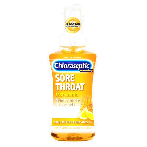 Chloraseptic Sore Throat Spray, Warming with Real Honey Honey Lemon, 6 fl oz (Pack of 2)
