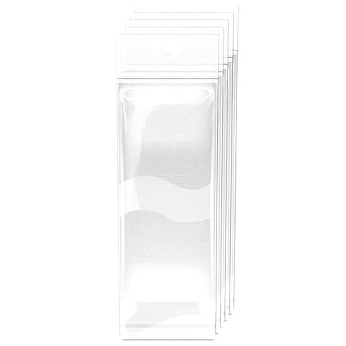 SHOLIFAS Long Clear Bags with Hang hole 300PCS Resealable Self Adhesive Hanging Bags for Candy Gifts Favors Pen Key Chain Jewelery (300pcs 3.5x7.1in)