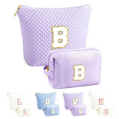YOOLIFE Bridesmaid Proposal Gifts - Bridal Shower Gifts, Bridesmaid Gifts for Wedding Day, Maid of Honor Gifts, Bride To Be Gifts, Bachelorette Party Gift for Bride, Personalized Initial Makeup Bags B
