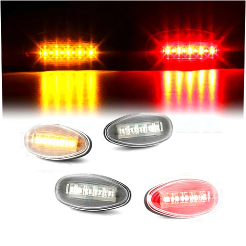 OHGGYQO 4pcs Signal Light Left Right Side Dually Clear Fender Marker Lights 16530179 15793902 -GMD99-SL-C