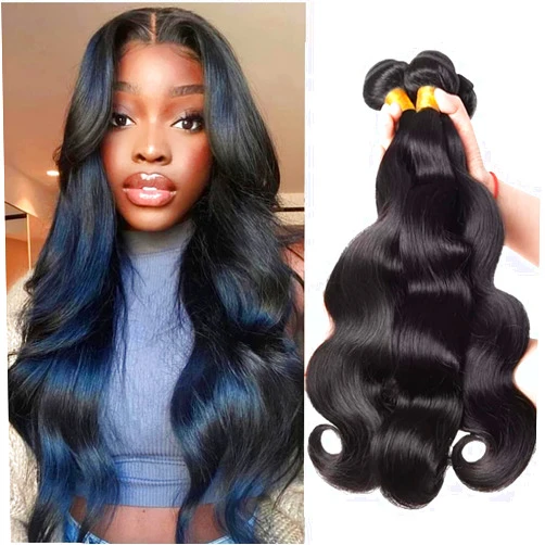SHWAIR Brazilian 20 22 24 Inch Human Hair Bundles Body Wave Bundles 10A 100% Unprocessed Brazilian Body Wave Bundles Human Hair Weave 3 Bundles Human Hair Body Wave Human Hair Extensions (Natural Color)