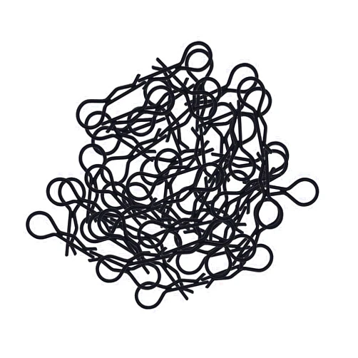 RC Lelut 100pcs RC Body Clips Bent Springy R Pins Bent for 1/8 1/10 1/12 Car Truck Crawler Buggy Shell Replacement (Black)