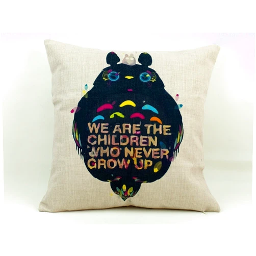 Sunflower Thick Cotton Linen Totoro Cartoon Decorative Pillow Case Sofa Throw Cushion Cover 18