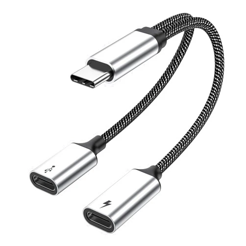 MOGOOD USB C Splitter USB C to USB C Female Adapter USB Y Splitter Cable(NOT for Monitor)USB C Male to 2USB-C Female Cord Double USB C Port Hub USB C Charging Split Adapter for Mac,Xbox One,PS5,Laptop