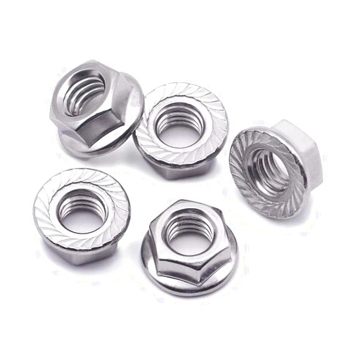 EASTLO M8-1.25 (25 pcs) Serrated Flange Hex Nuts, Hexagon Flange Nuts 304 Stainless Steel 18-8, Bright Finish, Full Thread, DIN6923
