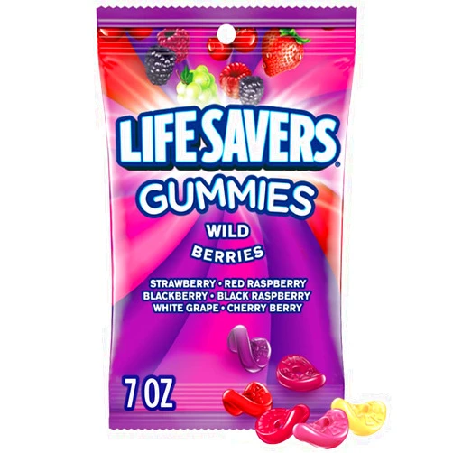 LIFE SAVERS Wild Berry Gummies Candy Bag, 7 Oz (Pack of 12)