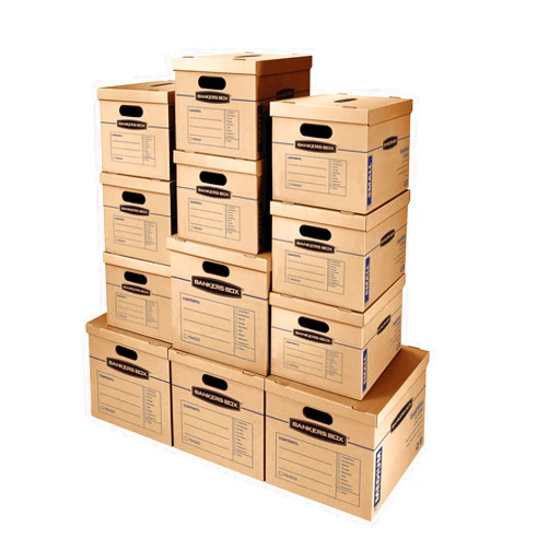 Bankers Box Classic Moving Box 12 Pack Kit, Reinforced Handles, Tape-Free Assembly, Box with Lid, 8 Small and 4 Medium Boxes (7716401)