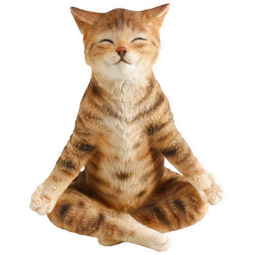 Veronese Design 3 3/8 Inch Brown Tabby Yoga Cat Lotus Pose Resin Animal Minature Figurine