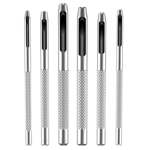 UNCO- Hollow Leather Hole Punch Set, 6 pcs, Steel, Leather Hole Punch Tool, Leather Punch Tool, Hole Punch for Leather Punch Set, Hollow Punch Set, Gasket Hole Punch Set, Hollow Hole Punch Set