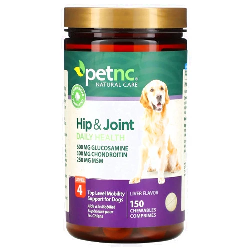 Petnc Natural Care Level-4 Hip & Joint Health Supplement for Dogs (150 Chews), Glucosamine Chondroitin MSM Dog Chews with Manganese, Liver-Flavored Bone & Joint Support Supplement