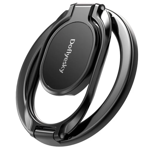 Doflyesky Magnetic Phone Ring Holder for iPhone, Double Adjustable Gym Phone Grip Holder and Stand Removable for Magsafe Case, iPhone 16 15 Pro Max Plus SE, Compatible with Magnetic Car Mount