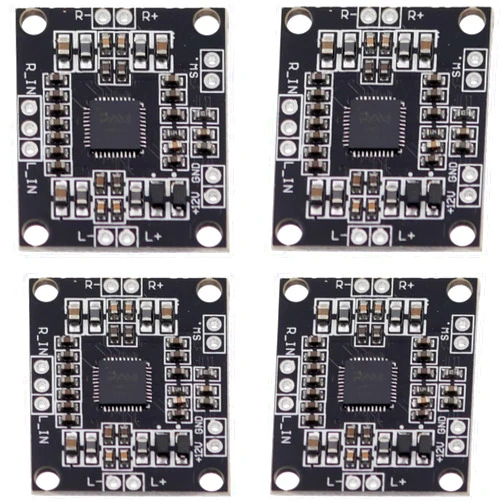 Aihjcnele 4pcs PAM8610 2x15W Digital Dual Channel Stereo Audio Amplifier Board AMP Class-D DC7V-15V Mini Music Module 2 Channel Power Amplifier Board High Power 10W+10W 15W+15W with LED Indicator