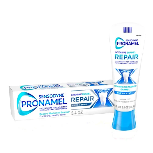 Sensodyne Pronamel Intensive Enamel Repair Toothpaste for Sensitive Teeth, to Reharden and Strengthen Enamel, Clean Mint - 3.4 Ounces