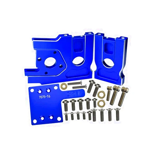 GPM Aluminum 7075-T6 Center Differential Mount Quick Release Motor Base For Traxxas 1/8 4WD Sledge Monster Truck 95076-4 - 30Pc Set Blue