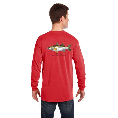 Phins Apparel Snook on Crimson - Long Sleeve