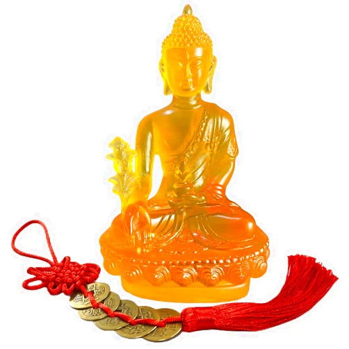 Briskfeel Buddha Statues for Home Collectibles Sculpture Meditation Decor Spiritual Yoga Zen Ornament East Asian Décor Set of 5 Lucky Charm Ancient Coins Feng Shui Geomantic Figurine Gold (Gold)