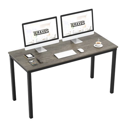 Teraves Computer Desk/Dining Table Office Desk Sturdy Writing Workstation for Home Office (47.24”, Black Oak)